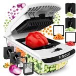 Fullstar Pro Original Vegetable Chopper - Chopper and Spiralizer - Food Chopper with Container, Fruit Cutter, Onion Dicer - All-in-One Prep Tool - Kitchen Gadgets and Gifts (4 in 1, White)